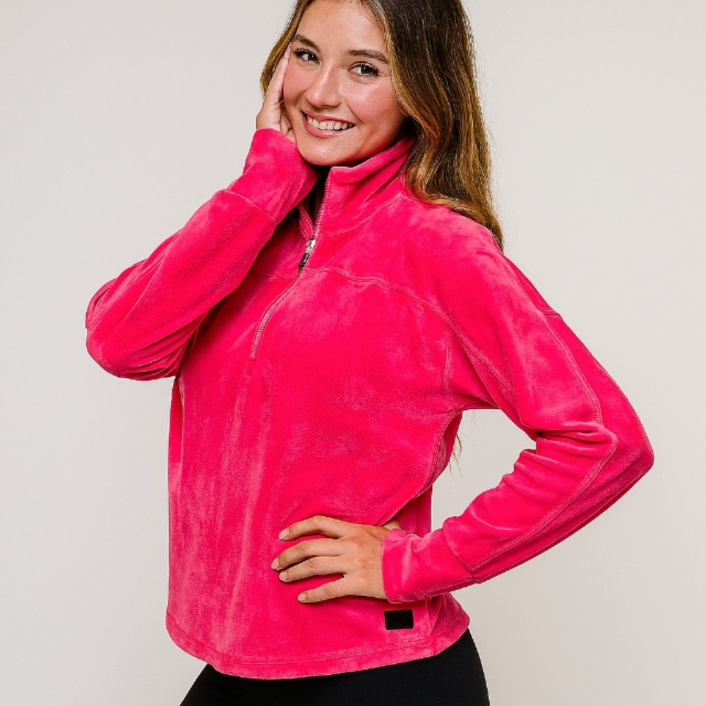 Juicy Couture Sport Hot Pink Fleece Top